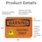 Signmission Electric Fence With Symbol OSHA Warning Sign, Vinyl Decal, 14in W x 10in L, 2PK OS-2PACK-WS-D-1014-L-12088 - alternate 3